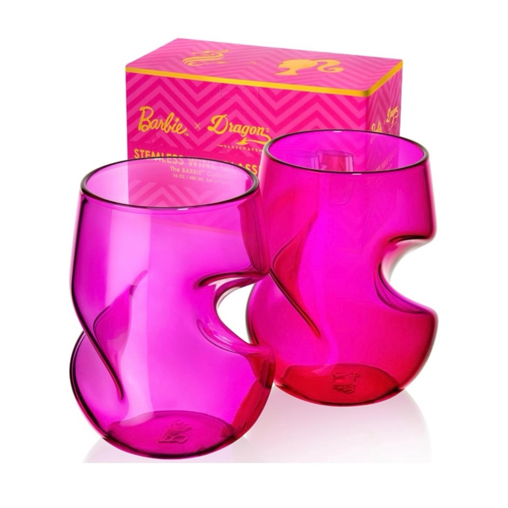 🌟 Dragon Glassware Barbie Wine Glasses Set